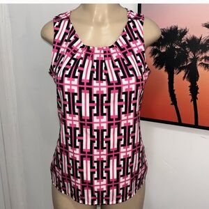 BANANA REPUBLIC Pink Print Sleeveless Blouse Sz M